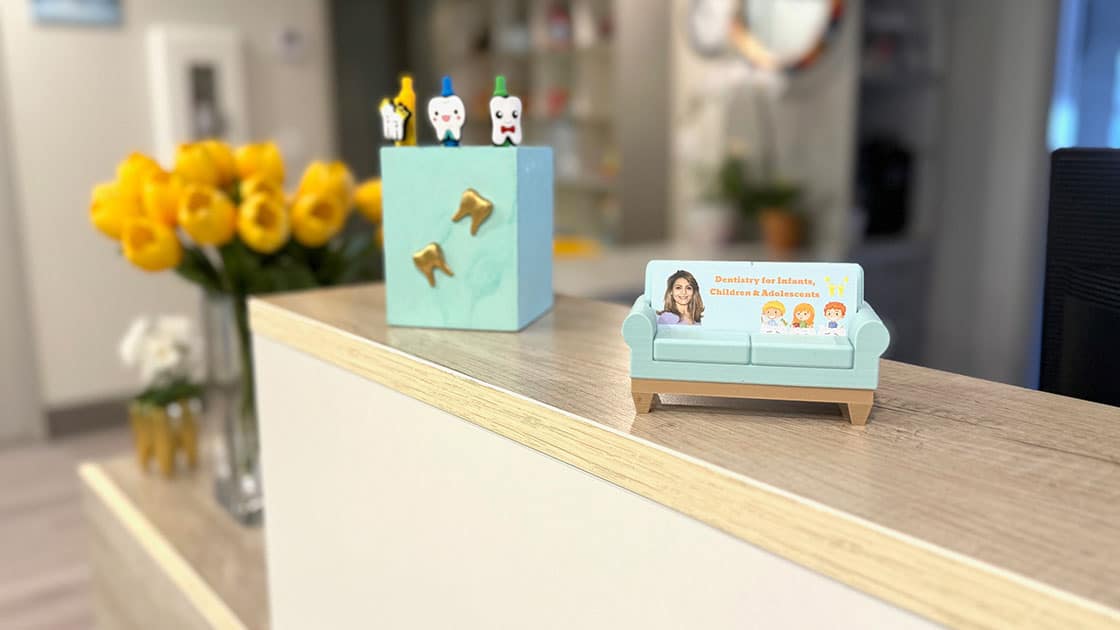 Doctor business card on counter